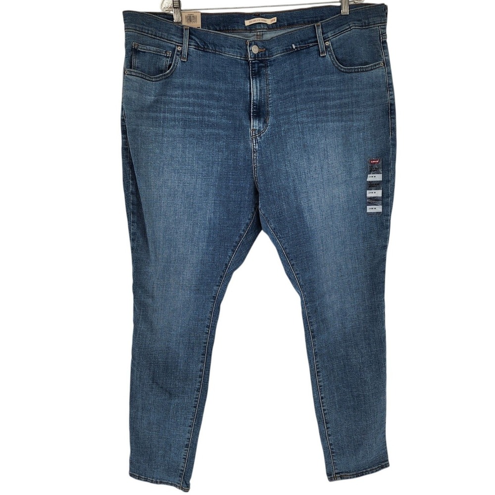 Levi's 721 High Rise Skinny Jeans 24W M Plus Size Blue Wash Stretch Denim NWT
